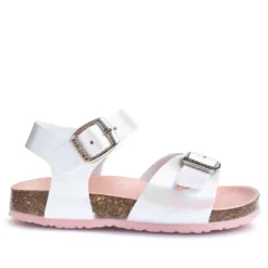 sandalias Pablosky metalizadas con doble hebilla y estilo bio