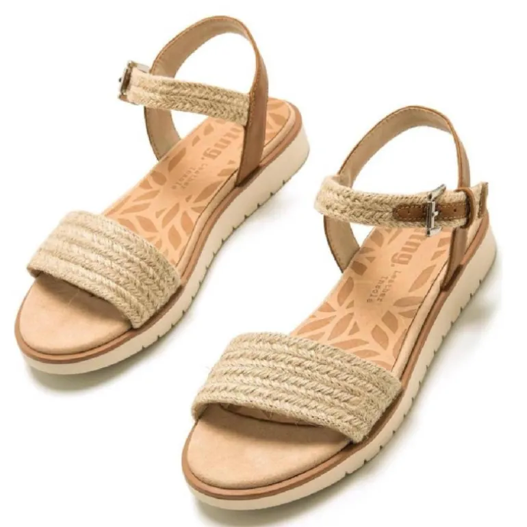 Sandalias planas Mustang marie yute natural