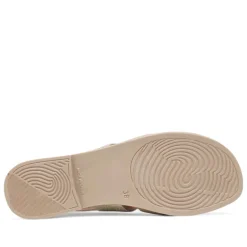 Sandalias planas Redlove jimena dorada con pala ancha cut out de piel