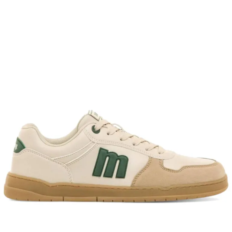 Zapatillas deportivas Mustang free miami beige con detalles verdes barefoot