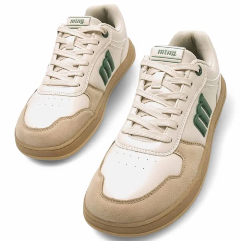 Zapatillas deportivas Mustang free miami beige con detalles verdes barefoot