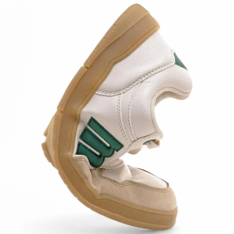 Zapatillas deportivas Mustang free miami beige con detalles verdes barefoot