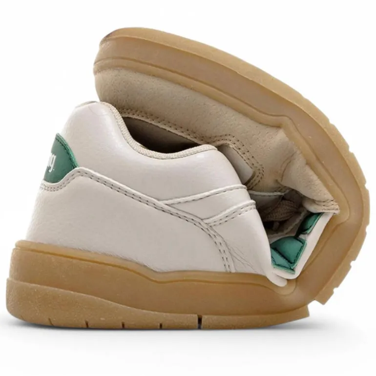 Zapatillas deportivas Mustang free miami beige con detalles verdes barefoot