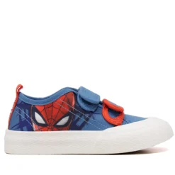 Zapatillas lona Cerda con doble velcro y ribete rojo de spiderman