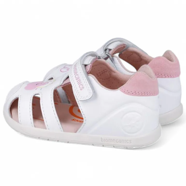 ZAPATOS BIOMECANICS DE NIñA BLANCO Y ROSA 252166D